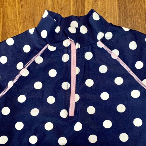 SEED HERITAGE Polka Dot Rash Guard Girls 3 3T Girl Rashie Swim Top Blue Spots - Picture 3 of 6
